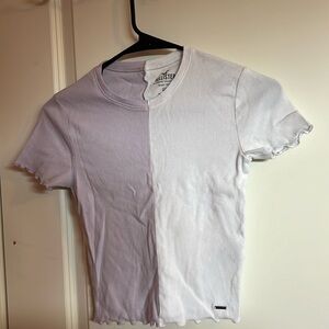 Hollister half purple half white shirt xs